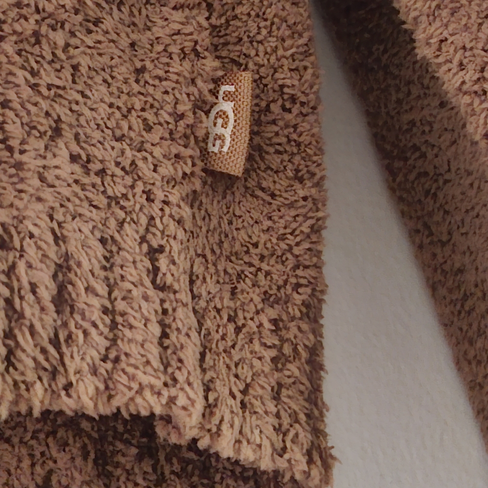 UGG Brown V-Neck Women's Sweater with Hood - Picture 5 of 10